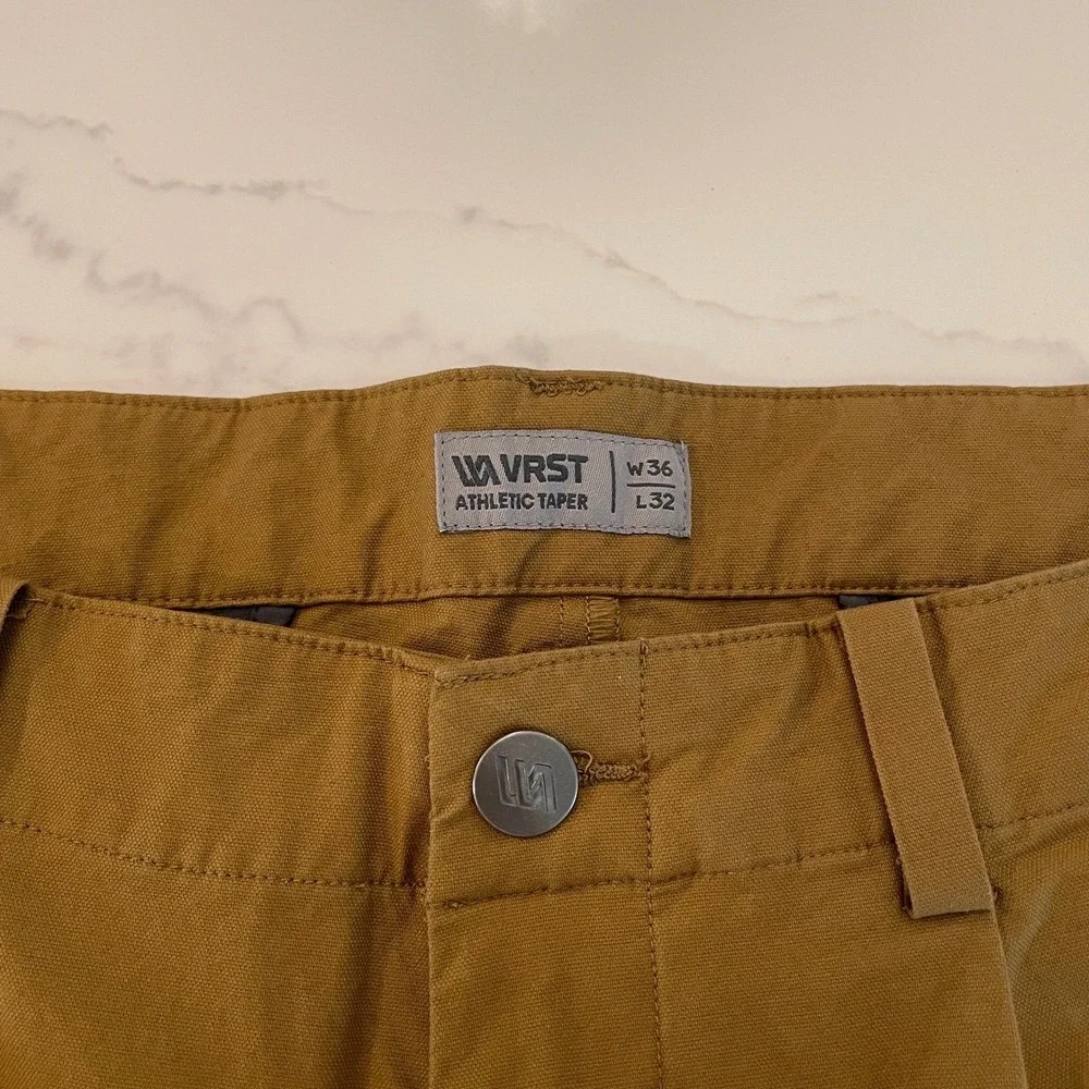 VRST Athletic Taper Mens Brown Chino Pants Size 36x32 Casual Trousers